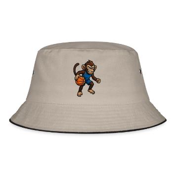Monkey Basketball - Bucket Hat - khaki/black - Front