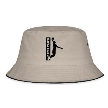 Basketball Dunking Handball Fussball Soccer - Bucket Hat - Khaki/Schwarz - Vorne