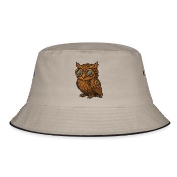 Owl Steampunk - Bucket Hat - khaki/black - Front
