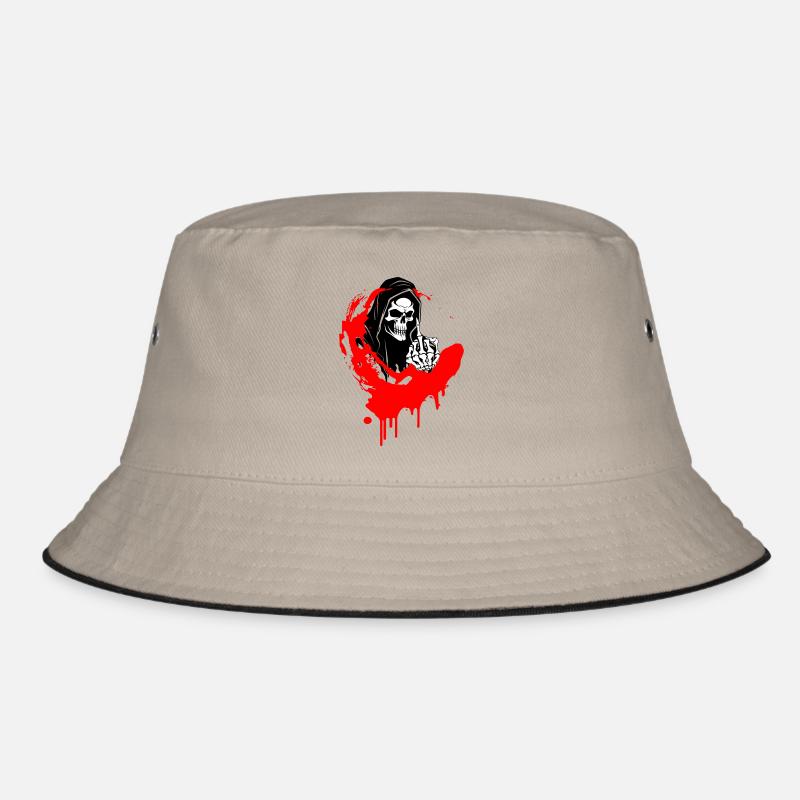 Rebellenschädel Illustration mit Mittelfinger Bucket Hat