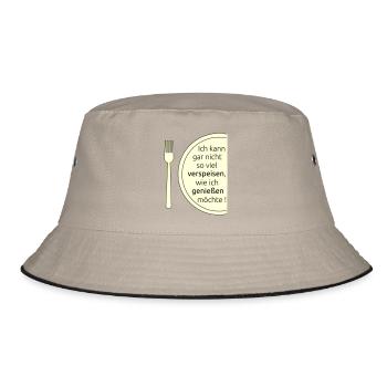 Eat and enjoy - Bucket Hat - khaki/black - Front