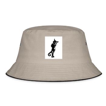 Stand up cats! - Bucket Hat - khaki/black - Front