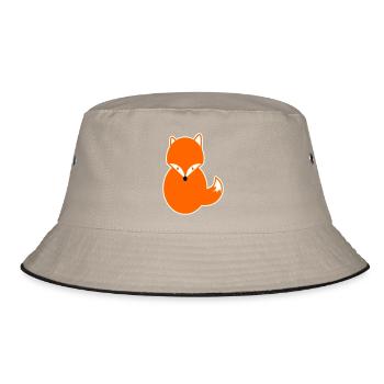 Redhair Fox – Funny Kawaii Comic Design Fox - Bucket Hat - khaki/black - Front