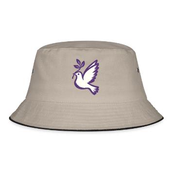 Purple Dove Emblem Olive Branch - Bucket Hat - khaki/black - Front
