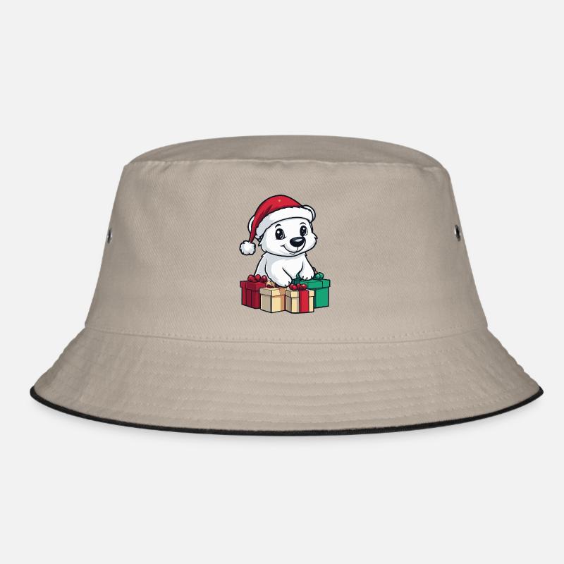 Eisbär Weihnachten Geschenke Polar bär - Bucket Hat - Khaki/Schwarz