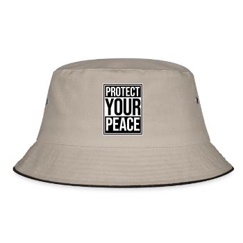 Protect Your Peace Mental Health Mindfulness - Bucket Hat - khaki/black - Front