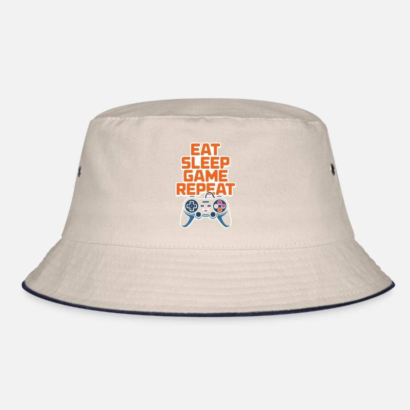 Eat Sleep Game Repeat Bucket Hat