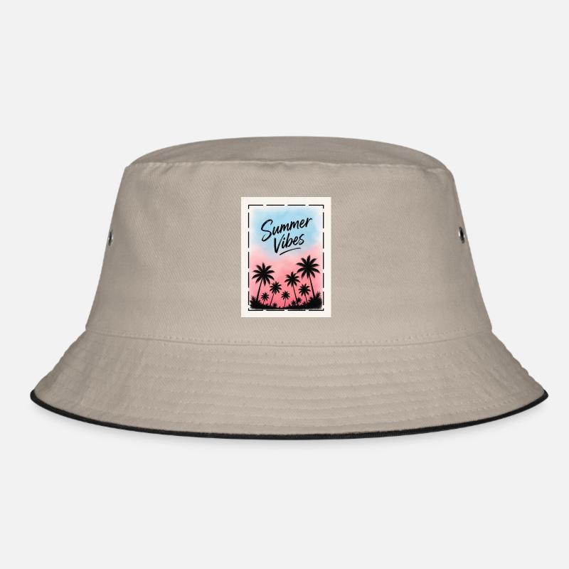 Summer Vibes Retro Palmen Design Bucket Hat