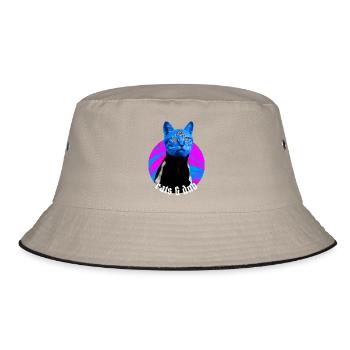 Cats & DnB Cat Stylish Drum And Bass Rave Outfit - Bucket Hat - khaki/black - Front