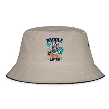  Backprint | SUP Paddleboard Board Stand Up paddel - Bucket Hat - Khaki/Schwarz - Vorne