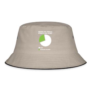 Werde ich pünktlich sein? Diagramm - Bucket Hat - Khaki/Schwarz - Vorne