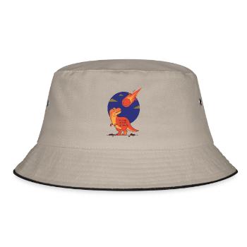 Die Lage ist nicht optimal - Dinosaurier Meteorit - Bucket Hat - Khaki/Schwarz - Vorne