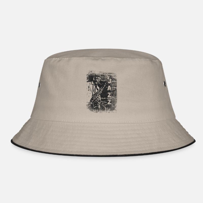Jazz Saxophone Player - Bucket Hat - Khaki/Schwarz