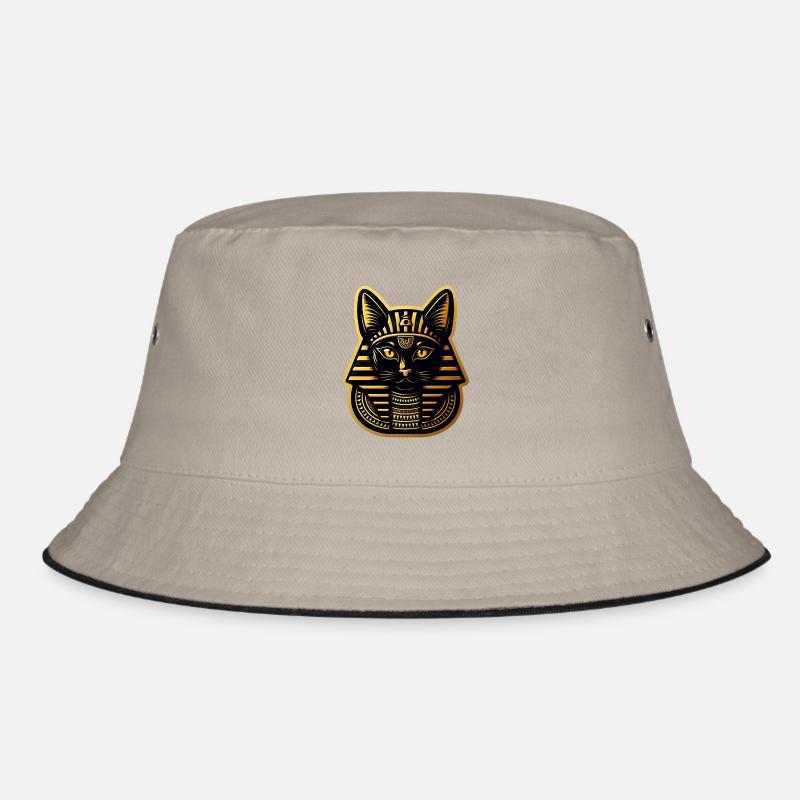 Cat in Egyptian Pharaoh Style Bucket Hat