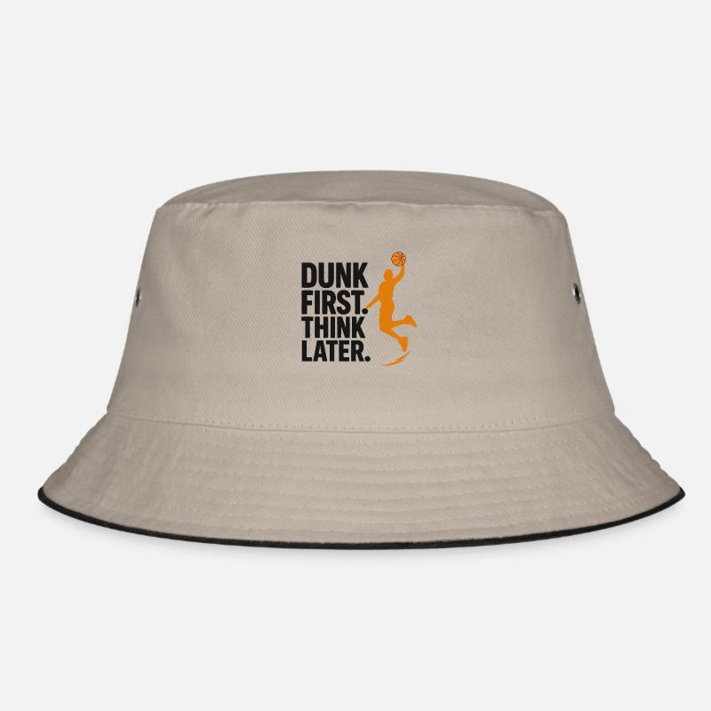 Erst dunk dann denken Basketball - Bucket Hat - Khaki/Schwarz
