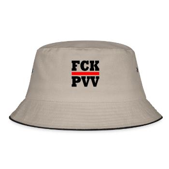 Fck pvv - Bucket Hat - khaki/black - Front