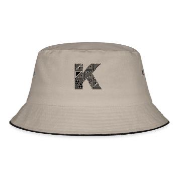 Buchstabe K - Bucket Hat - Khaki/Schwarz - Vorne