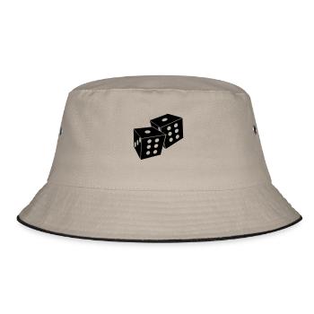 würfel - Bucket Hat - Khaki/Schwarz - Vorne