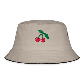 Kirsche - Bucket Hat - Khaki/Schwarz - Vorne