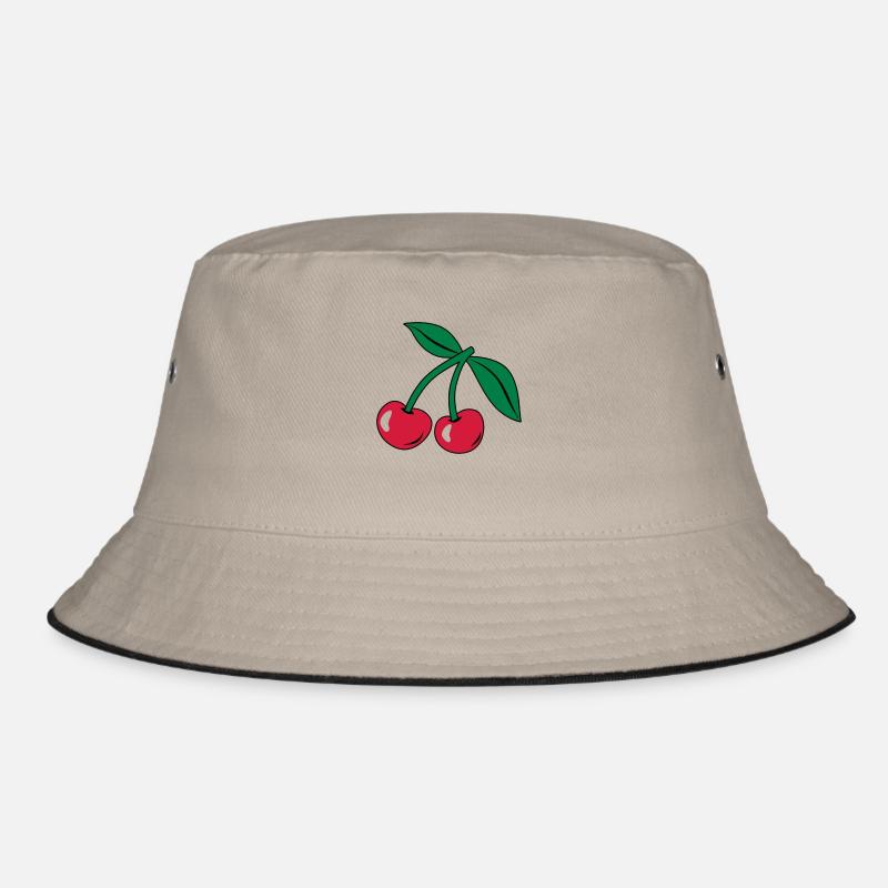 Kirsche - Bucket Hat - Khaki/Schwarz