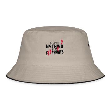 Geocaching: leave nothing but footprints - Bucket Hat - Khaki/Schwarz - Vorne