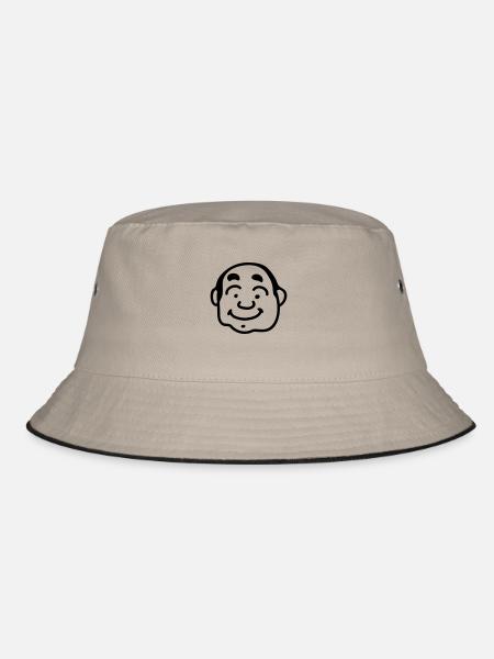 Netter Mann - Opa - Line - Bucket Hat - Khaki/Schwarz - Vorne