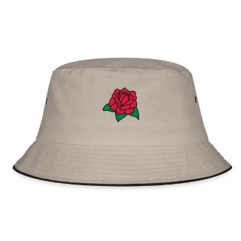 red rose - Bucket Hat - Khaki/Schwarz - Vorne