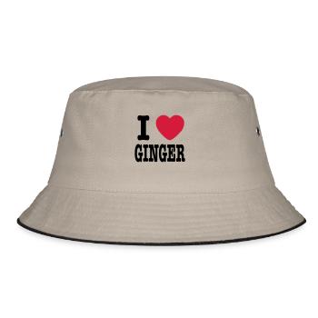 I Love Ginger - Bucket Hat - khaki/black - Front