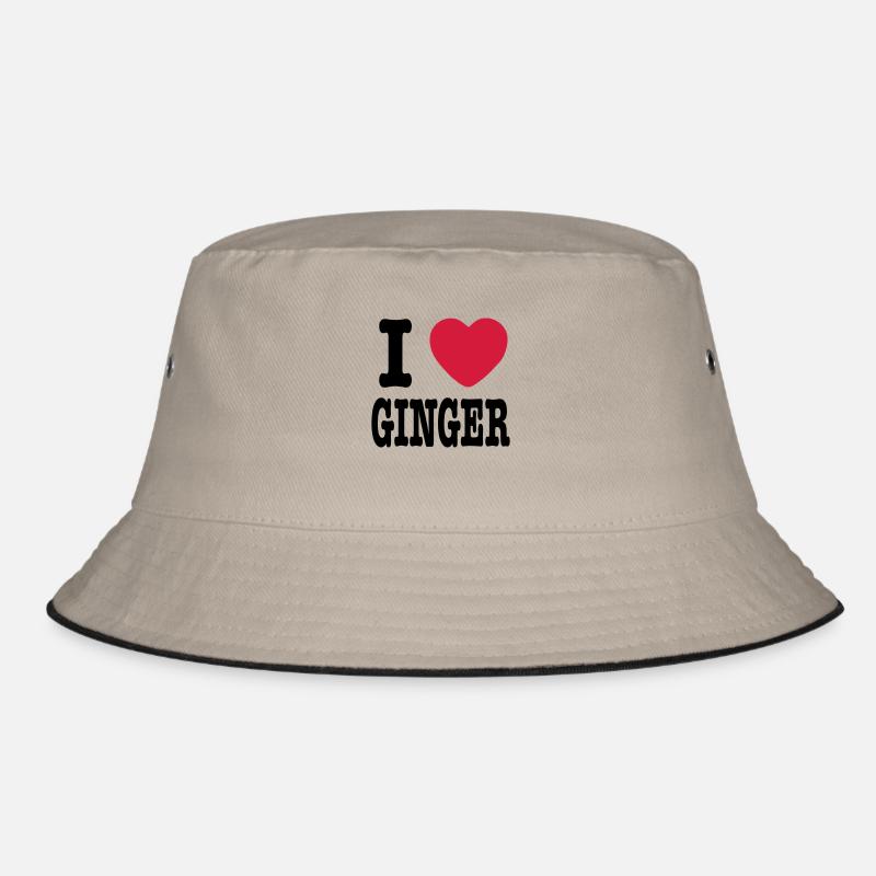 Ich liebe Ingwer - Bucket Hat - Khaki/Schwarz