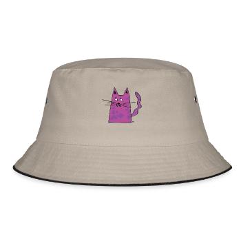 rent cat - Bucket Hat - khaki/black - Front