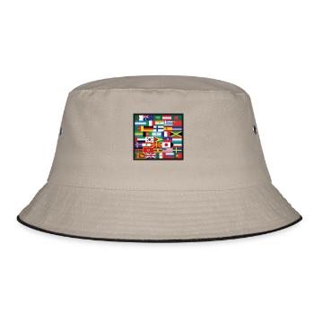 Flags of the World - Bucket Hat - khaki/black - Front