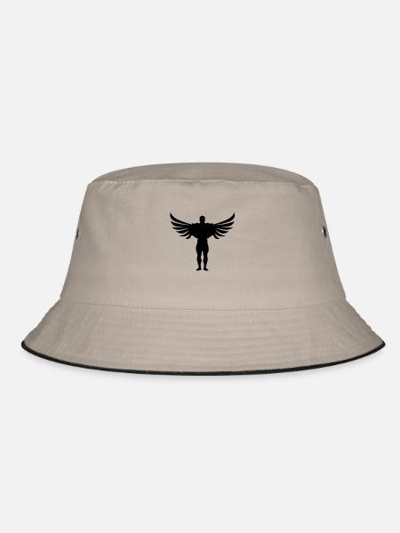bodybuilder_engel_f1 - Bucket Hat - khaki/black - Front