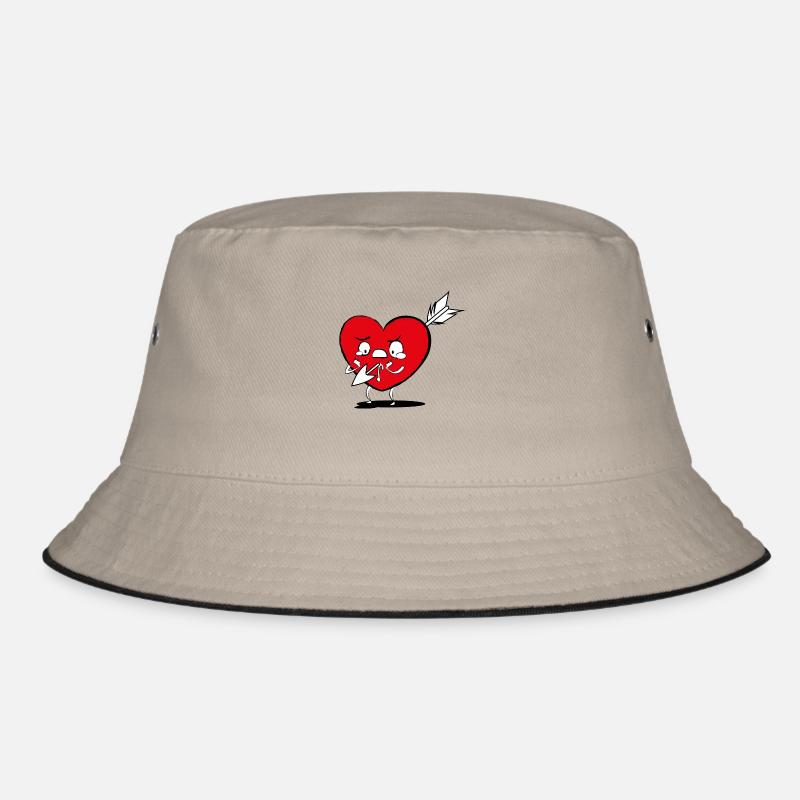 Valentinstag Liebe Herz mit Pfeil Witzig Bucket Hat