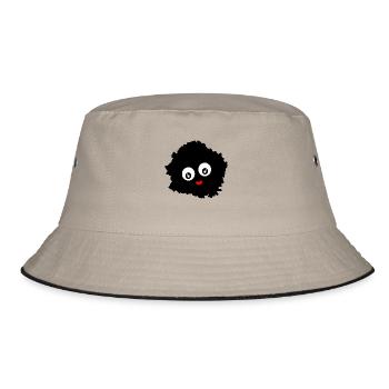 Funny lint Pompom ball of wool dust - Bucket Hat - khaki/black - Front