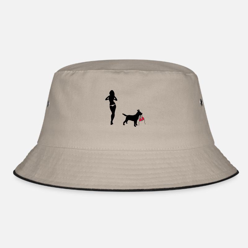 hund - Bucket Hat - Khaki/Schwarz