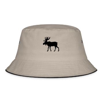 Moose / reindeer / deer - Bucket Hat - khaki/black - Front