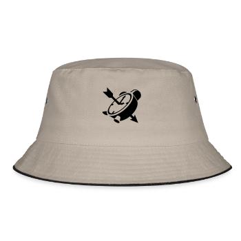 Eine Wecker mit einem Pfeil - Bucket Hat - Khaki/Schwarz - Vorne