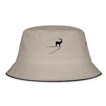 ibex capricorn alpine the alps bavaria mountains - Bucket Hat - khaki/black - Front