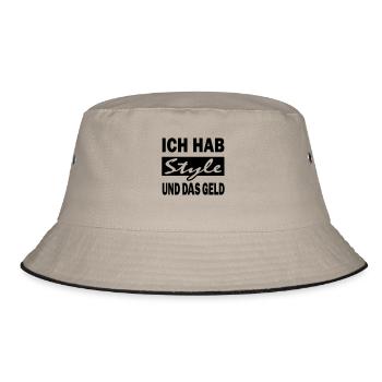 ich hab style und das geld - Bucket Hat - Khaki/Schwarz - Vorne