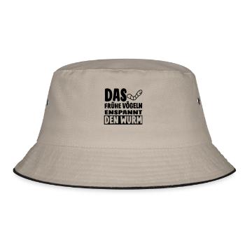 Der Wurm3 (Spruch) - Bucket Hat - Khaki/Schwarz - Vorne
