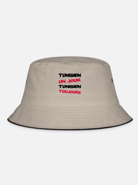 TUNISIEN un jour... - Bucket Hat - Khaki/Schwarz - Vorne
