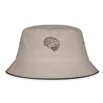 Hirn Gehirn - Bucket Hat - Khaki/Schwarz - Vorne