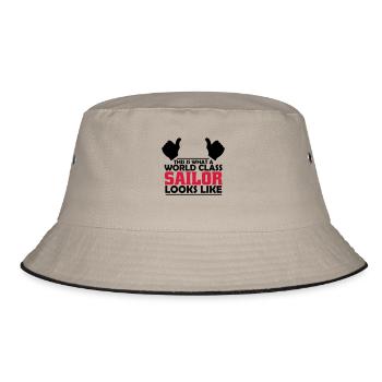 world class sailor - Bucket Hat - khaki/black - Front