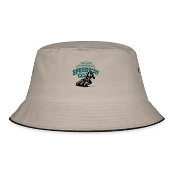 Motorcycle Speedway Racing - Bucket Hat - Khaki/Schwarz - Vorne