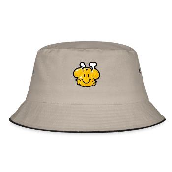 Smiley Chicken - Bucket Hat - Khaki/Schwarz - Vorne