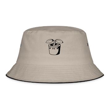 Petit pot de fleur mignon - Bob - kaki/noir - Devant