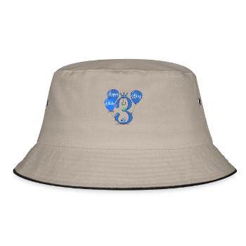 3 Geburtstag Boy Luftballon - Bucket Hat - Khaki/Schwarz - Vorne