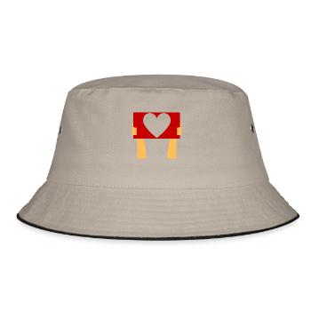 Zeichen der Liebeserklärung - Bucket Hat - Khaki/Schwarz - Vorne