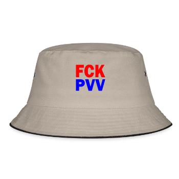 Fck pvv - Bucket Hat - khaki/black - Front