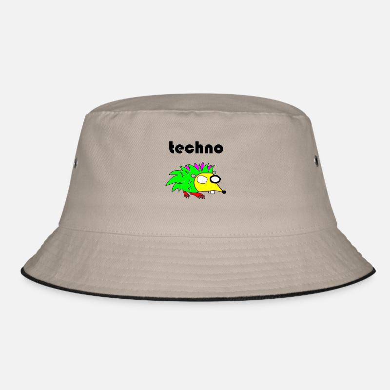 techno igel - Bucket Hat - Khaki/Schwarz